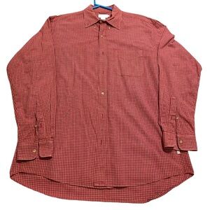 J Crew Shirt Men’s Red Medium Button Down Long Sleeve Checks